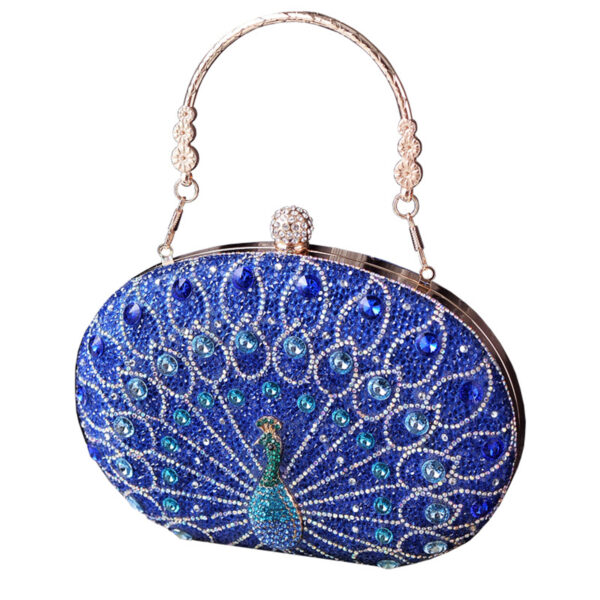 New Peacock Diamond Bag Retro Party Bag blue